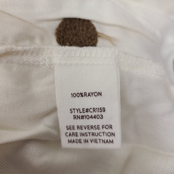 Blu Pepper Drop Waist Antique White Brown Fuzzy Polka Dot Dress Size Small - Picture 8 of 8